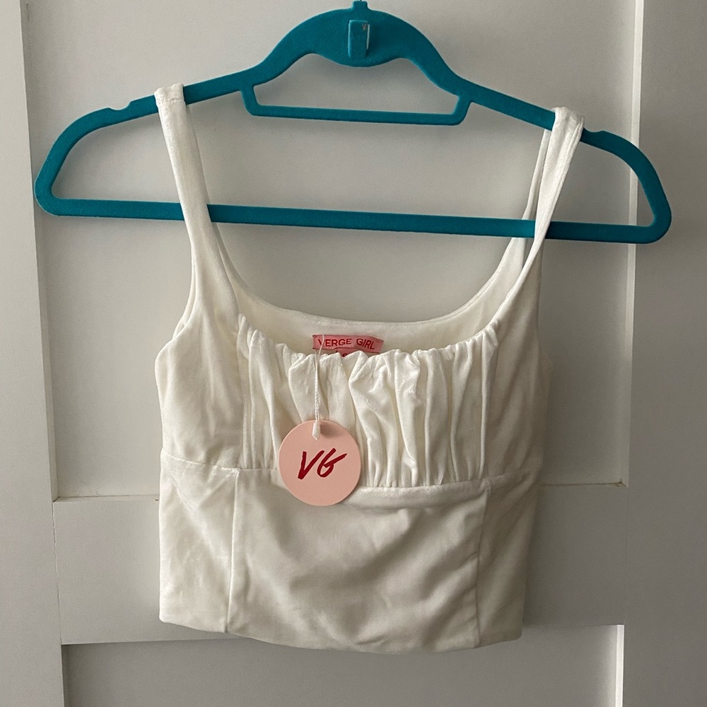 *SOLD* Verge Girl Mid 90s Velvet Top - Nude